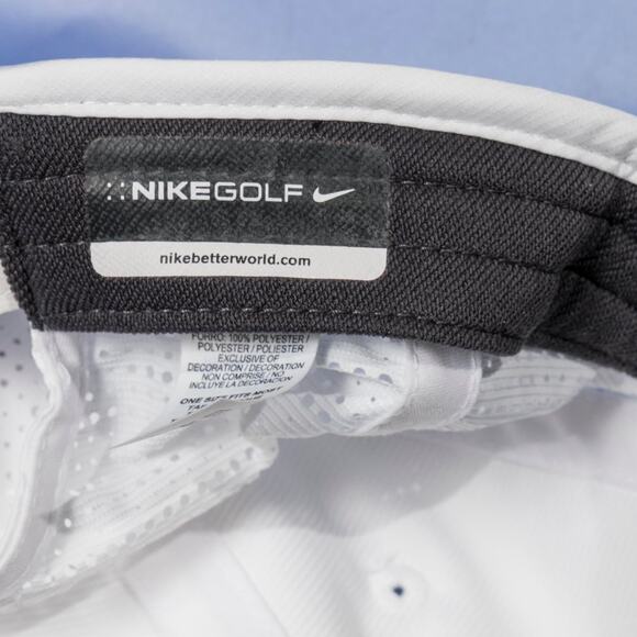 Nike Hat Cap Strap Back Women White Black Swoosh Golf Running Tennis - Picture 3 of 3